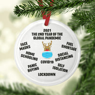 Covid 2021 Glass Bauble